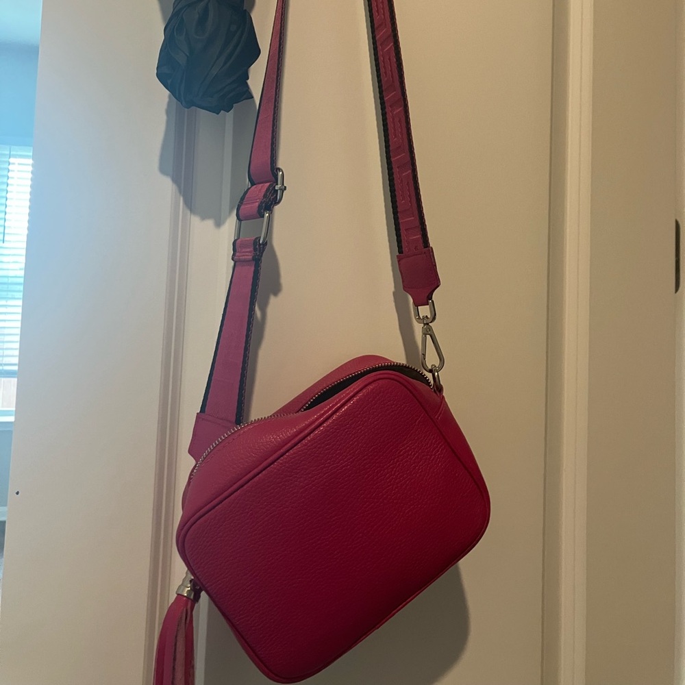 Pink leather purse from Europe